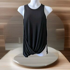 Trouve' Black Tie Front Sleeveless Blouse Top Women's Size Medium